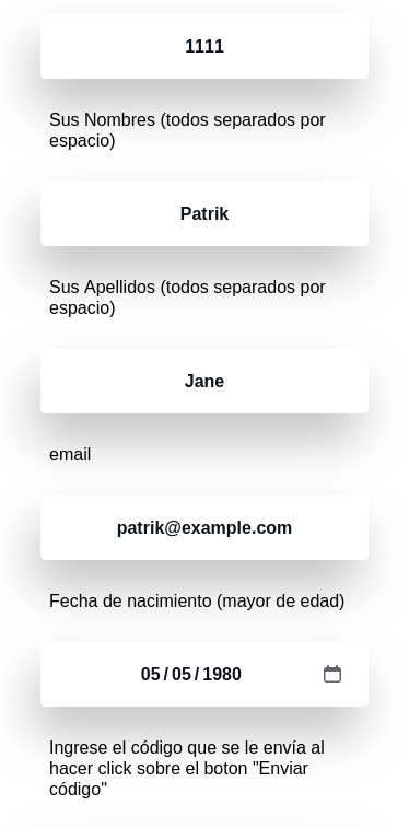 Completa el email de tu cuenta
