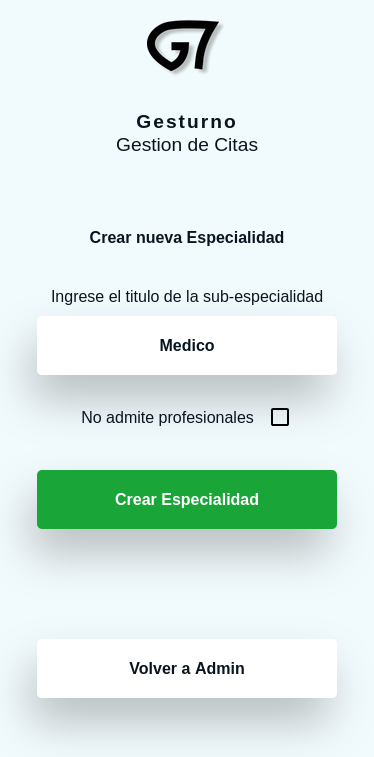 Al pricipo no hay sub especialidades